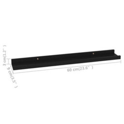 Berkfield Wall Shelves 4 Pcs Black 60X9X3 Cm - thumbnail 9