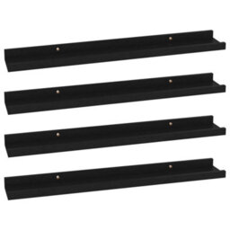 Berkfield Wall Shelves 4 Pcs Black 60X9X3 Cm - thumbnail 2