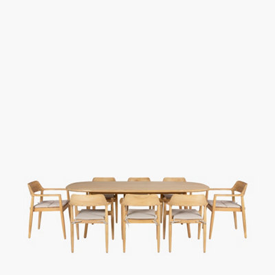 Pacific Lifestyle Salita Natural Teak Wood Outdoor 8 Seater Dining Set
