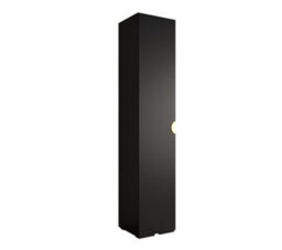 Arte Stylish Black Inova 4 Hinged Door Wardrobe W500mm H2370mm D470mm - Compact Storage With Gold Round Handle - thumbnail 1