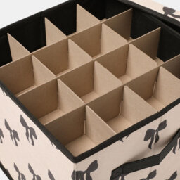 Ohs Bow Print Christmas Bauble Storage Box Festive Decoration Organiser 64 Slots - Mono - thumbnail 5