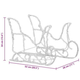 Berkfield Unique Reindeers & Sleigh Christmas Decoration 160 Leds 130 Cm Acrylic - thumbnail 9
