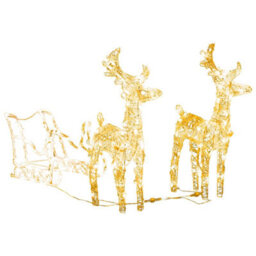 Berkfield Unique Reindeers & Sleigh Christmas Decoration 160 Leds 130 Cm Acrylic - thumbnail 3
