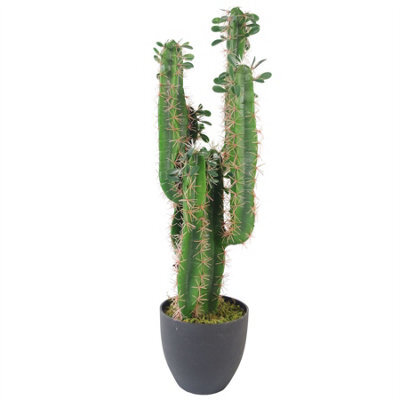 Leaf Artificial Cactus Cacti Plant Black Pot 65Cm Plants - image 1