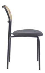 Nordlys Set Of 2 Metal Dining Chairs With Cane Backs And Black Seats Modern Design Style Dining Room - thumbnail 6