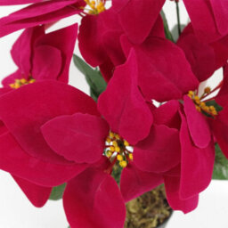 Leaf Artificial Christmas Xmas Red Poinsettia 40Cm Copper Curved Metal Planter - thumbnail 6