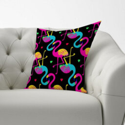 Warren Reed Designer Vivid Flamingo Pattern Cushions 60Cm X 60Cm - thumbnail 2