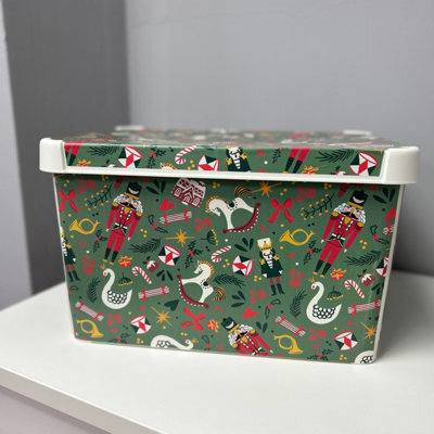 Curver Stockholm Home For Christmas Storage Box (L) 400mm X (W) 300mm - Green