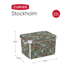 Curver Stockholm Home For Christmas Storage Box (L) 400mm X (W) 300mm - Green - thumbnail 3