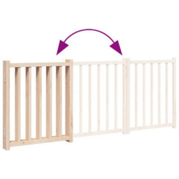 Walplus Natural Wood Dog Gate Foldable 3 Panels 150 Cm Solid Fir - thumbnail 7