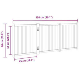 Walplus Natural Wood Dog Gate Foldable 3 Panels 150 Cm Solid Fir - thumbnail 9