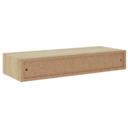 Berkfield Wall-Mounted Drawer Shelf Oak And White 60X23.5X10Cm Mdf - thumbnail 6