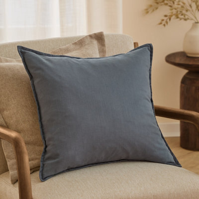 Yard Slub Cotton Polyester Filled Cushion, Denim Blue, 50 X 50Cm - image 1