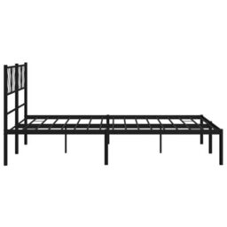 Berkfield Metal Bed Frame With Headboard Black 150X200 Cm - thumbnail 6