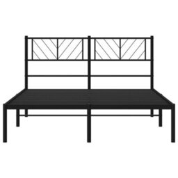 Berkfield Metal Bed Frame With Headboard Black 150X200 Cm - thumbnail 5