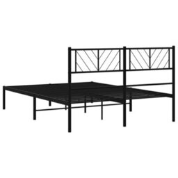Berkfield Metal Bed Frame With Headboard Black 150X200 Cm - thumbnail 7
