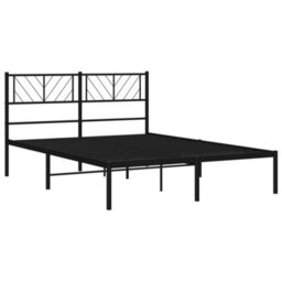 Berkfield Metal Bed Frame With Headboard Black 150X200 Cm - thumbnail 4