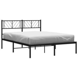 Berkfield Metal Bed Frame With Headboard Black 150X200 Cm - thumbnail 3