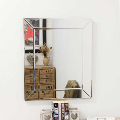 Mirroroutlet Horsley All Glass Wall Mirror 69 X 58 Cm - image 1