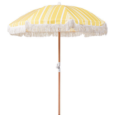 Beliani Patio Parasol 150 Cm Mondello Yellow - image 1