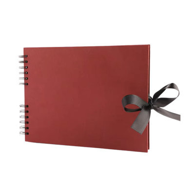 Woodside Home Living Ribbon Tie Scrap Book Style Photo Album 29Cm X 21.5Cm - Burgundy - image 1