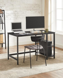 Computer Table Desk With 2 Shelves Left Or Right Work Table For The Office Living Room Steel Frame Industrial Black