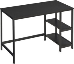 Songmics Computer Table Desk With 2 Shelves Left Or Right Work Table For The Office Living Room Steel Frame Industrial Black - thumbnail 2