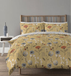 Copenhagen Home Olia Reversible King Size Duvet Cover Set With Pillowcases - Ochre - thumbnail 2