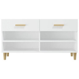Berkfield Shoe Cabinet White 102X35X55 Cm Engineered Wood - thumbnail 6