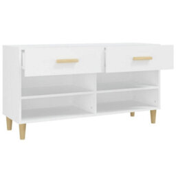 Berkfield Shoe Cabinet White 102X35X55 Cm Engineered Wood - thumbnail 7