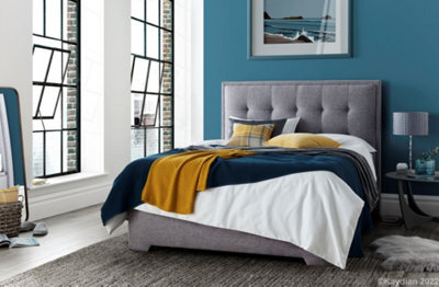 Europa Kaydian Falstone Ottoman Storage Bed: Classic Grey Fabric Upholstered Design With Hidden Storage - image 1