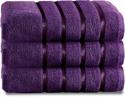 Gc Gaveno Cavailia 3 Piece Kensington Bath Sheet 80X140 Aubergine 500 Gsm Quick Dry & Water Absorbent Towel - image 1