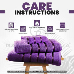 Gc Gaveno Cavailia 3 Piece Kensington Bath Sheet 80X140 Aubergine 500 Gsm Quick Dry & Water Absorbent Towel - thumbnail 2