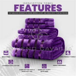 Gc Gaveno Cavailia 3 Piece Kensington Bath Sheet 80X140 Aubergine 500 Gsm Quick Dry & Water Absorbent Towel - thumbnail 4