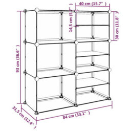 Vidaxl Shoe Rack Transparent 84X31.5X93 Cm Pp - thumbnail 7
