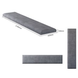 Aspire 45Cm X 210Cm Large Upholstered Headboard Wall Panel, Plush Velvet Steel - thumbnail 5