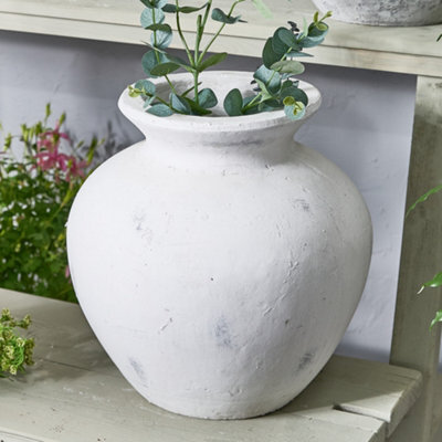 Dibor Traditional Textured White Antique Style Vase H41 X Dia39Cm - image 1
