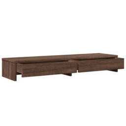 Walplus Monitor Stand With Drawers Brown Oak 100X27X15 Cm Engineered Wood - thumbnail 5