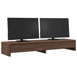 Walplus Monitor Stand With Drawers Brown Oak 100X27X15 Cm Engineered Wood - thumbnail 3