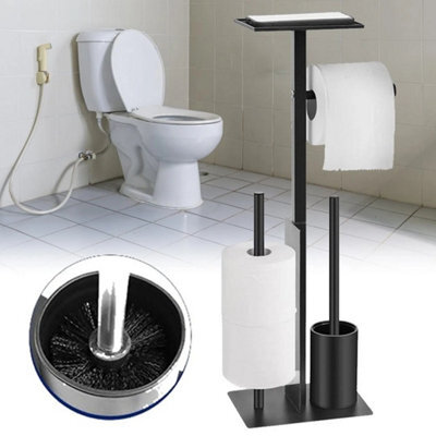 Stainless Steel Toilet Roll Holder With Toilet Brush - image 1