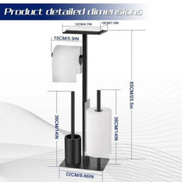 Stainless Steel Toilet Roll Holder With Toilet Brush - thumbnail 2