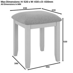 The Furniture Market Cheshire Whitewash Oak Dressing Table Stool - thumbnail 5