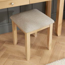 The Furniture Market Cheshire Whitewash Oak Dressing Table Stool - thumbnail 2