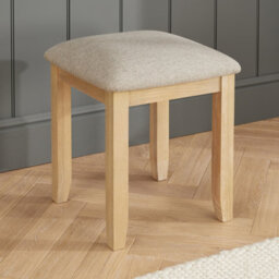 The Furniture Market Cheshire Whitewash Oak Dressing Table Stool - thumbnail 3
