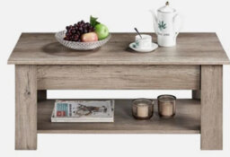 Wooden Coffee Table With Storage Lift Up Top And Shelf For Living Room, Gray - thumbnail 6