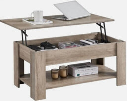 Wooden Coffee Table With Storage Lift Up Top And Shelf For Living Room, Gray - thumbnail 1