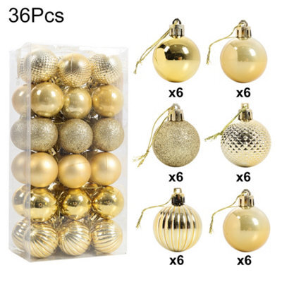Living And Home 36 Pcs Christmas Decoration Set Xmas Ornament Gold Bauble Set - image 1