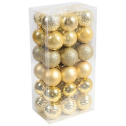 Living And Home 36 Pcs Christmas Decoration Set Xmas Ornament Gold Bauble Set - thumbnail 4