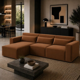 Luxury Sloane Velvet Sofa - Brown 4 Seater