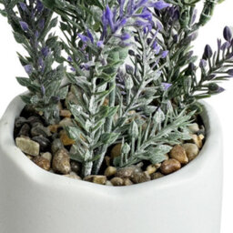 Artificial Lavender Plant Decor In White Ceramic Pot 26Cm - thumbnail 4